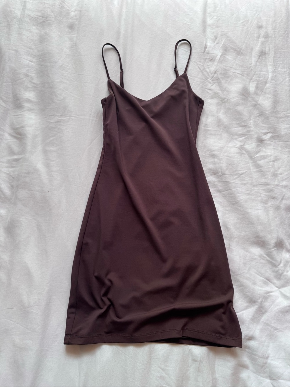 Babaton Chocolate-Brown Slip Mini Dress